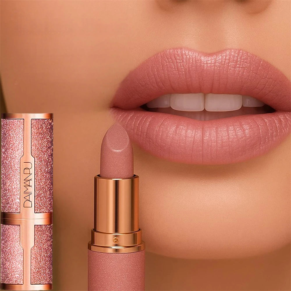 Rose Smoke Velvet Matte Shimmer Lipstick – Long-Lasting