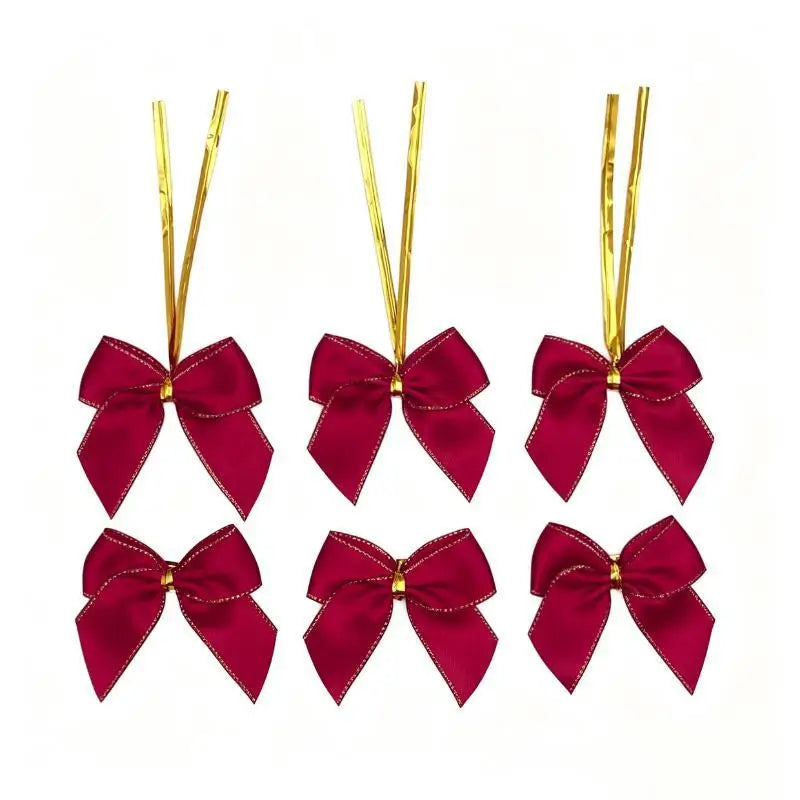 Mini Red & Gold Bow Ornaments – Christmas Tree & Gift Wrap