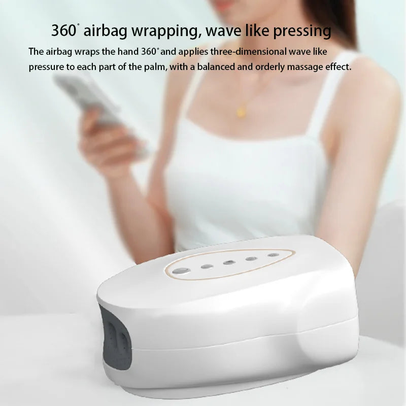 YUKUI Electric Hand Massager – Airbag, 3 Modes & Warm Compress