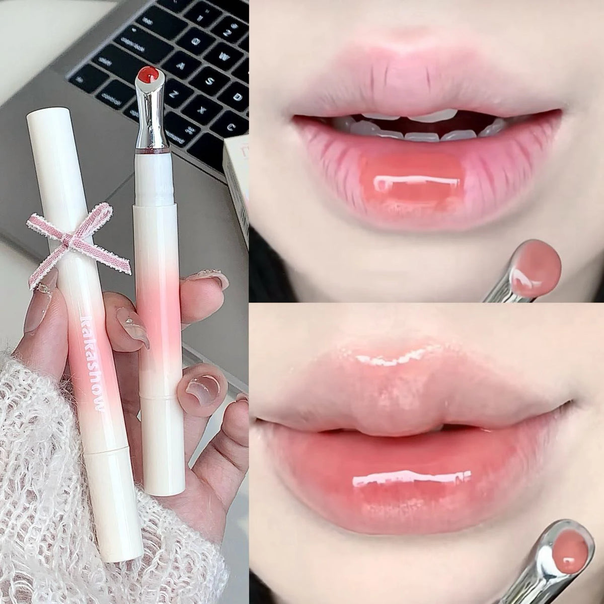 Mirror Watery Lip Gloss – Hydrating Jelly Tint Shiny Nude Lip Gloss PRIMED
