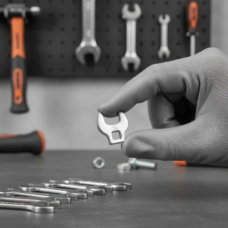 8-Pc Metric Crowfoot Wrench Set 3/8" Drive 10–19mm