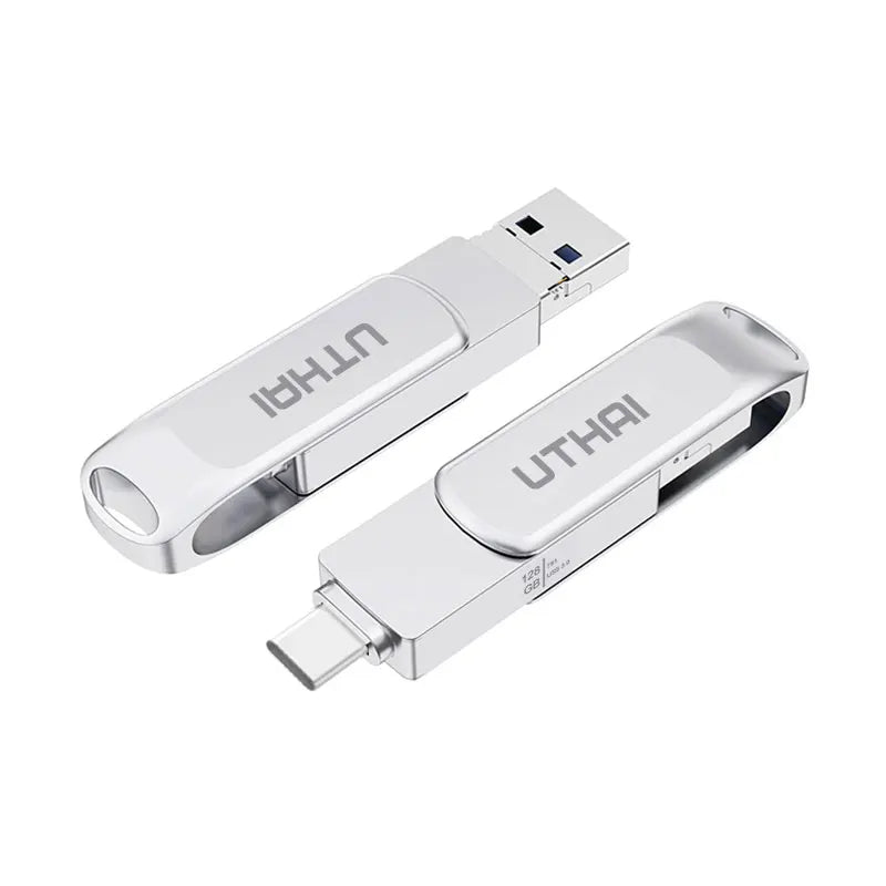 UTHAI T81 3-in-1 USB 3.0 Flash Drive 128GB | Type-C & MicroSD