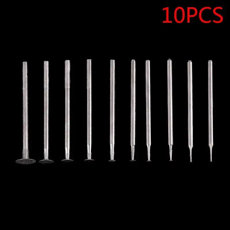10-Pc Diamond Grinding Bits Set – 2.35mm Shank Rotary Tool