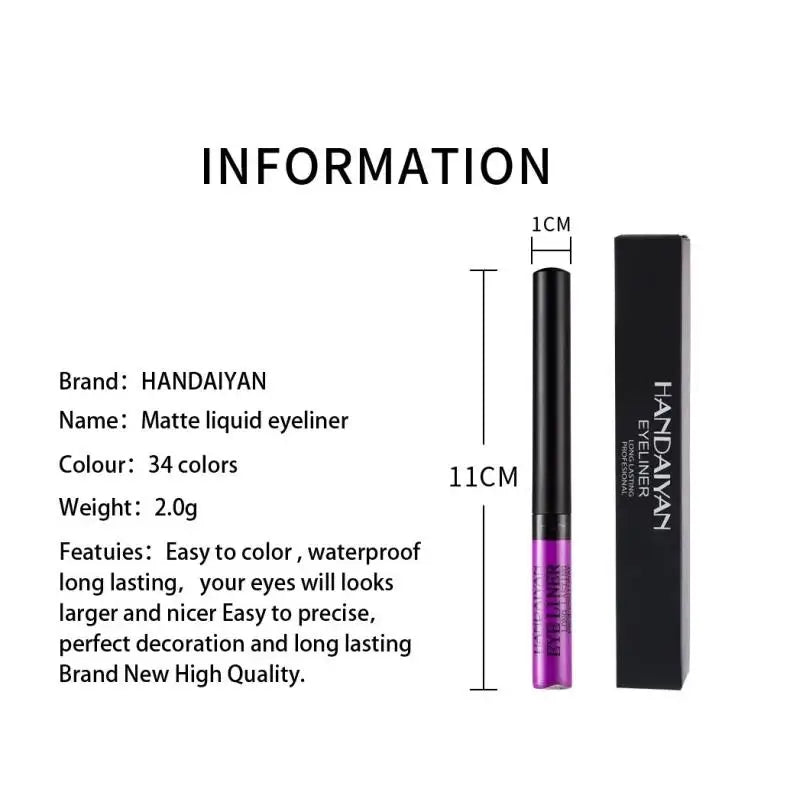 Handaiyan Neon UV Glow Matte Liquid Eyeliner – Waterproof Liquid Eyeliner Pen PRIMED