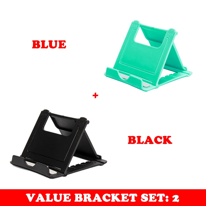 Universal Foldable Desk Phone & Tablet Stand | 6 Angles Phone & Tablet Stand PRIMED Black Blue