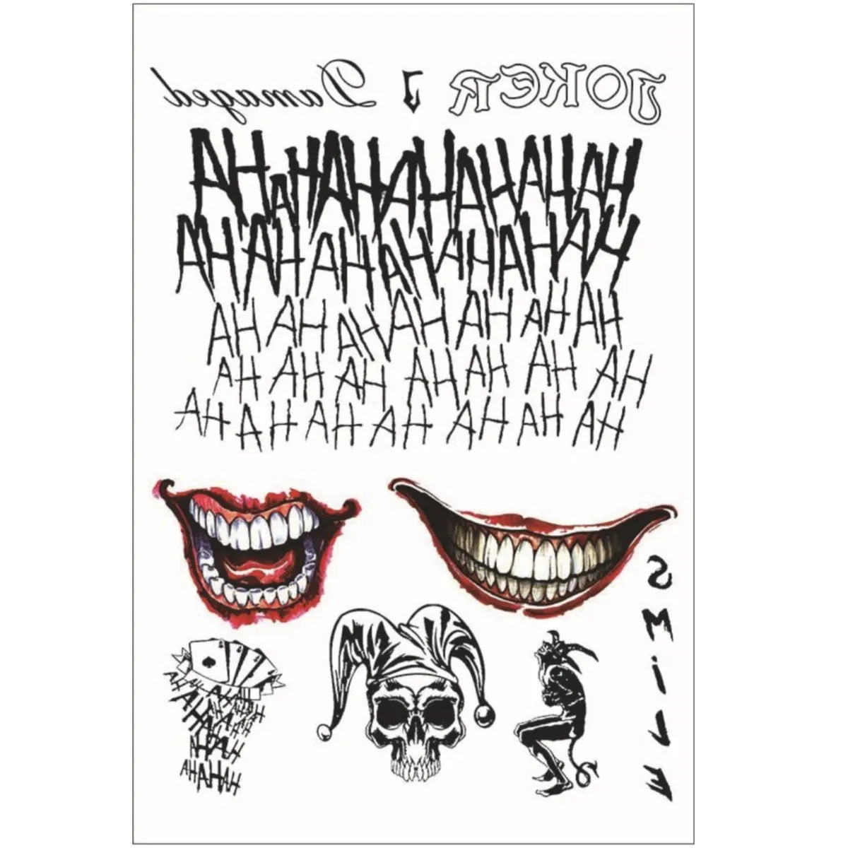 Halloween Temporary Tattoo Stickers – Clown Cosplay Horror Party Temporary Tattoo Sticker PRIMED B China