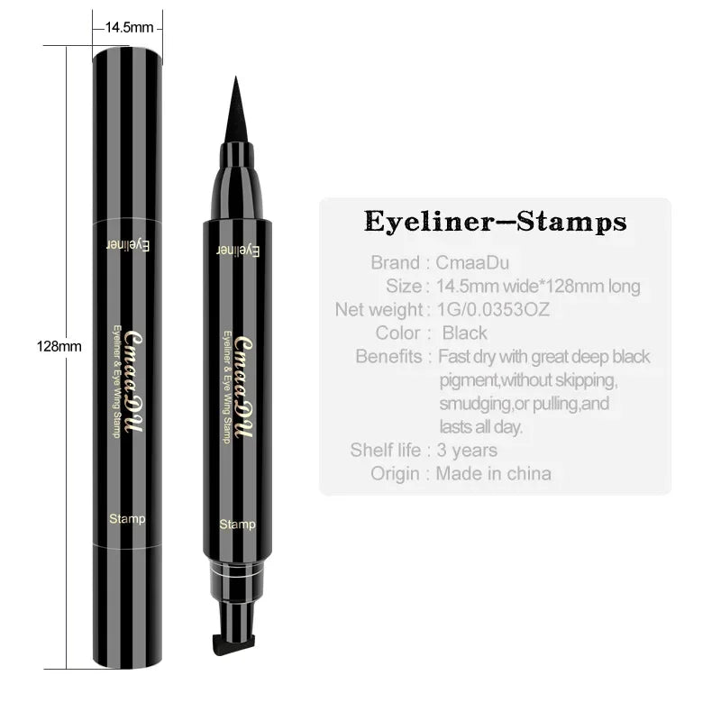 2-in-1 Stamp Eyeliner Pen – Waterproof Long-Wearing Double Head Stamp Eyeliner Pen PRIMED