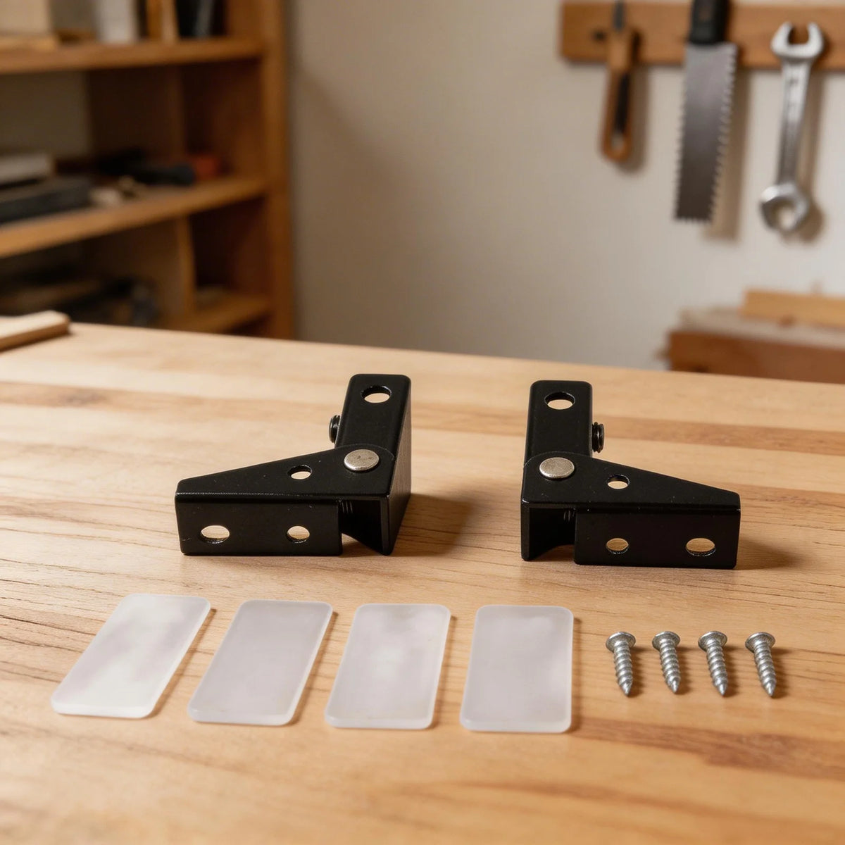 Stainless Steel Glass Hinges 43.5x40mm | No-Drill Clip-On
