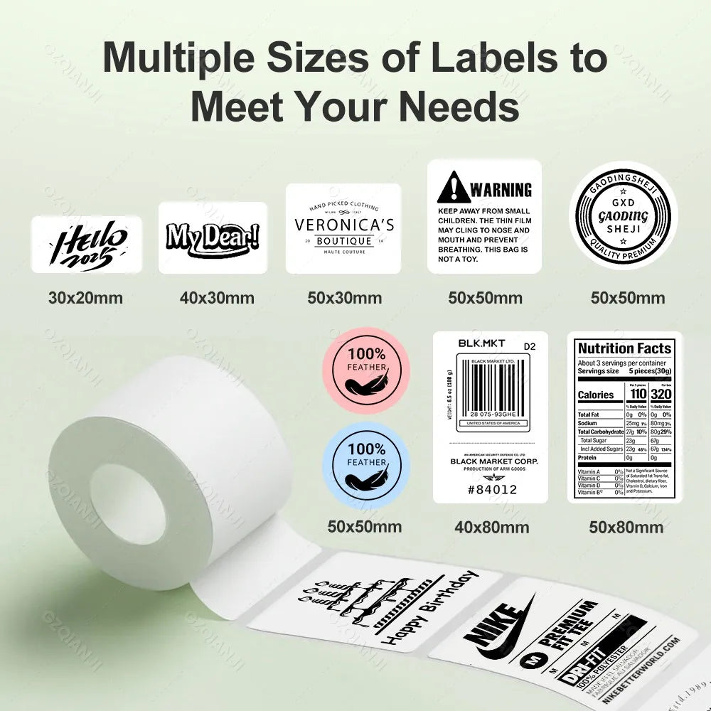 Thermal RFID Label Tape 40×30mm 50×30mm – M110 M220 X2 P50 Thermal Label Tape PRIMED