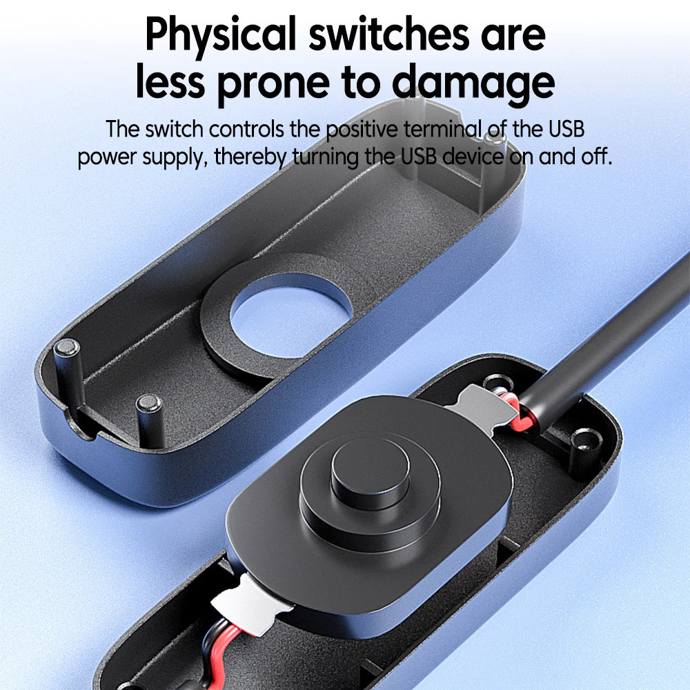 USB 2.0 Extension Cable with Inline Switch for Fan & LED Light USB Switch Cable PRIMED