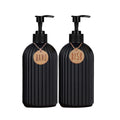 2-Pack Black Soap Dispensers & Silicone Tray – 500ml Refillable Soap Dispenser Set PRIMED SET A