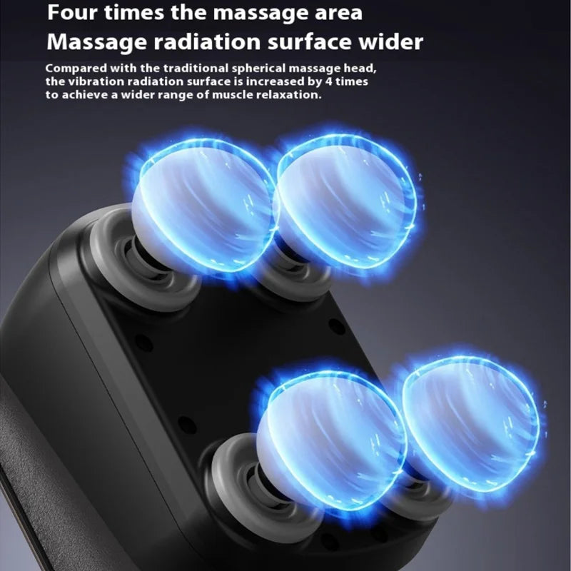 YUKUI 4-Head Massage Gun – 5-Speed Electric Percussion Massager