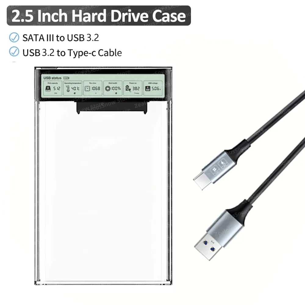 2.5" Smart Display HDD SSD Enclosure USB 3.2 Gen2 5Gbps HDD SSD Enclosure PRIMED LCD Display Case China Mainland