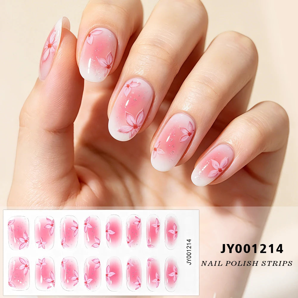 Spring Daisy Nail Stickers 16 Tips | Full Cover Glitter Decals