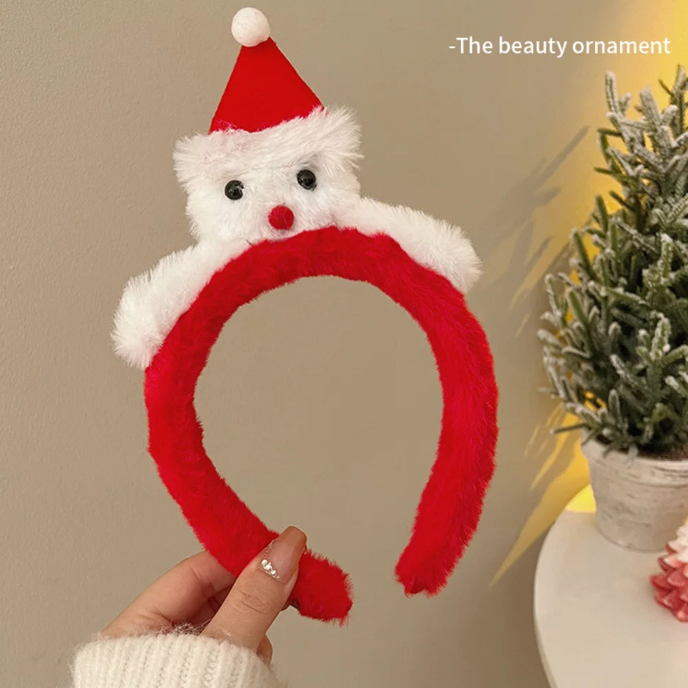 Kids Christmas Headband – Elk, Snowflake & Bow Cosplay Hairband Kids Holiday Headband PRIMED B