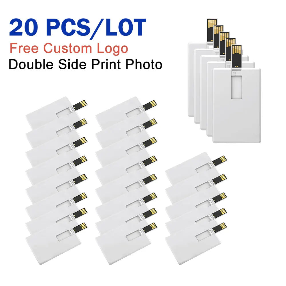 20-Pack Custom Logo Credit Card USB Flash Drives 4–64GB USB Flash Drive PRIMED