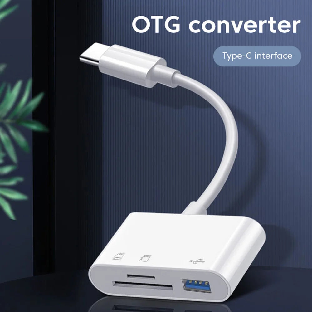 3-in-1 Type-C Card Reader – USB, SD & TF OTG Adapter Card Reader Adapter PRIMED