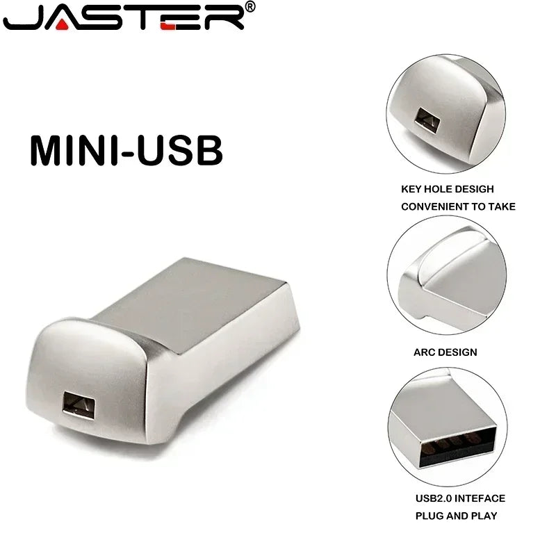 JASTER Mini Metal USB Flash Drive 32GB 64GB | Waterproof USB Flash Drive PRIMED