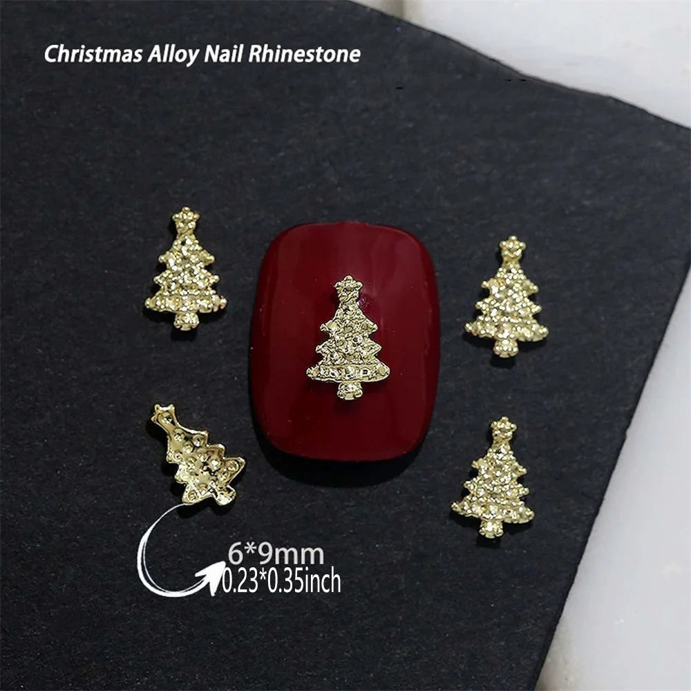 50Pcs Christmas Nail Art Charms – Snowflake Reindeer Bow Glove Nail Art Charms PRIMED