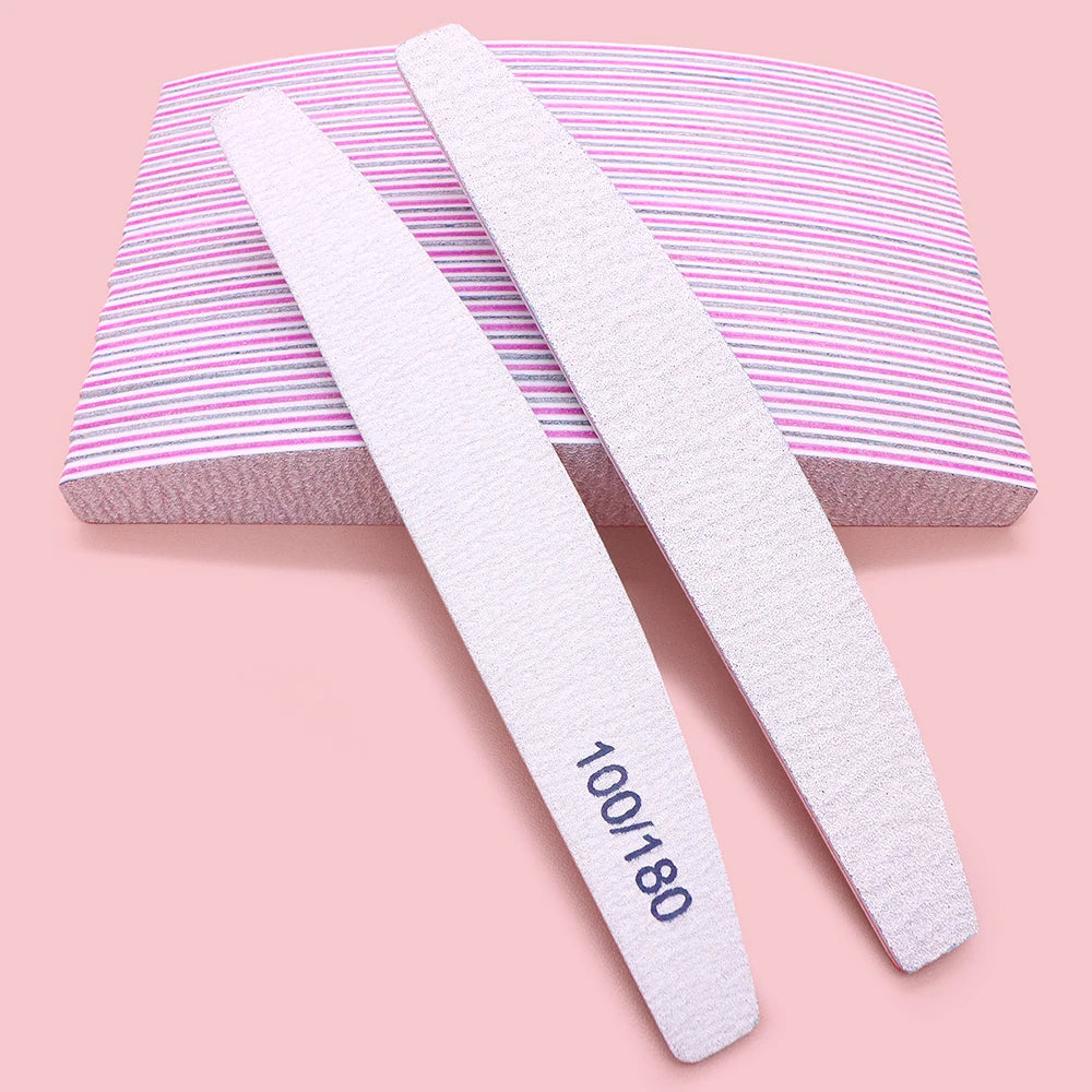 JEARLYU Nail Files 10/5 Pcs | 100/180 Grit Manicure Buffer Nail File Set PRIMED