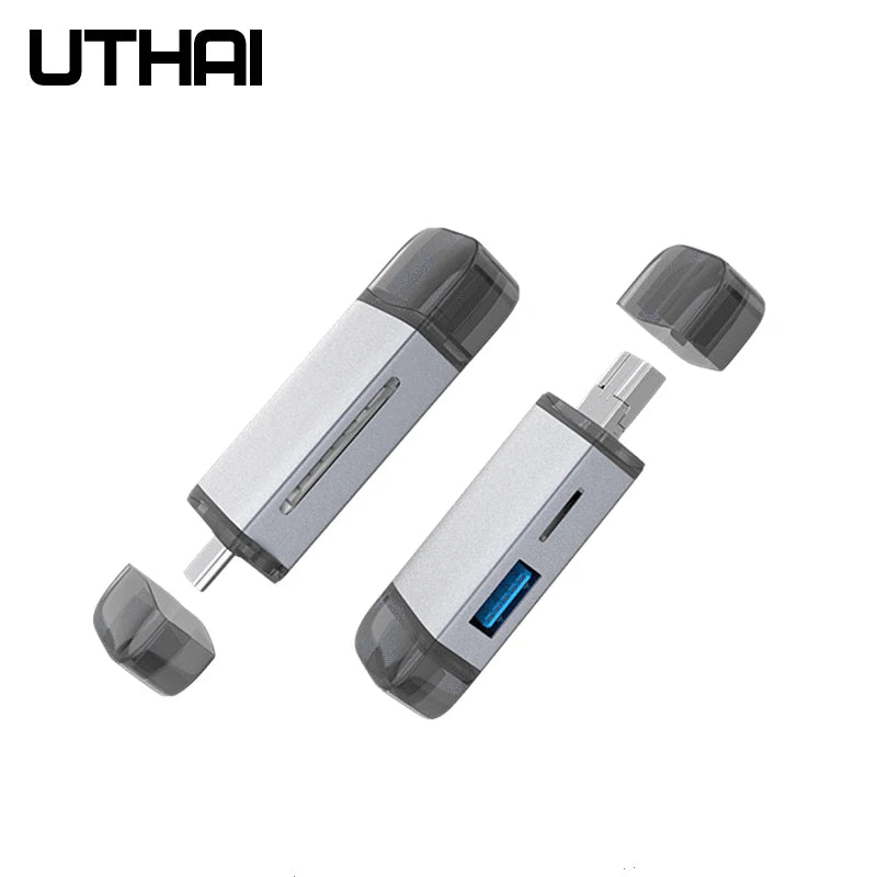 UTHAI J17 6-in-1 USB-C OTG Card Reader SD TF Adapter USB-C Card Reader PRIMED