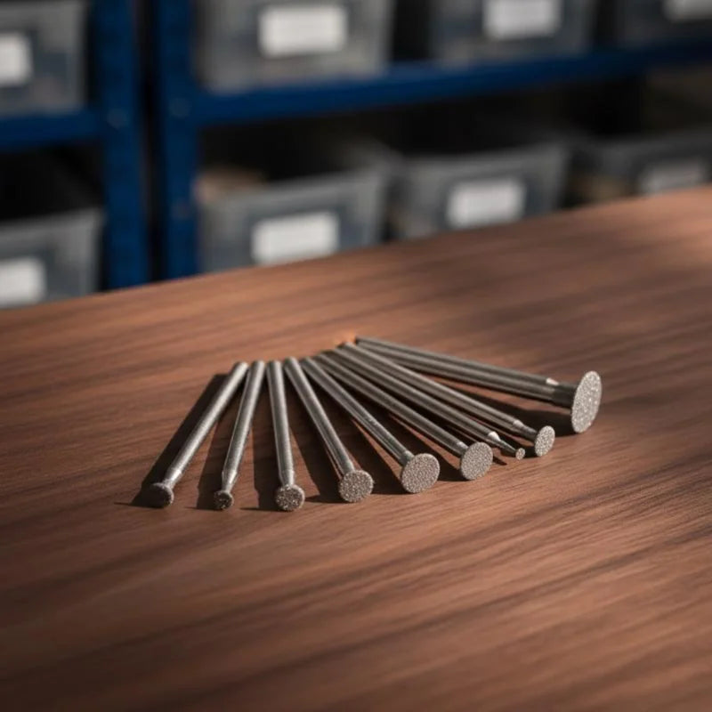10-Pc Diamond Grinding Bits Set – 2.35mm Shank Rotary Tool
