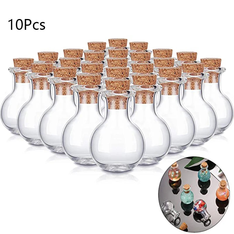 10 Pcs Mini Cork Glass Bottles – DIY Wishing & Potion Vials
