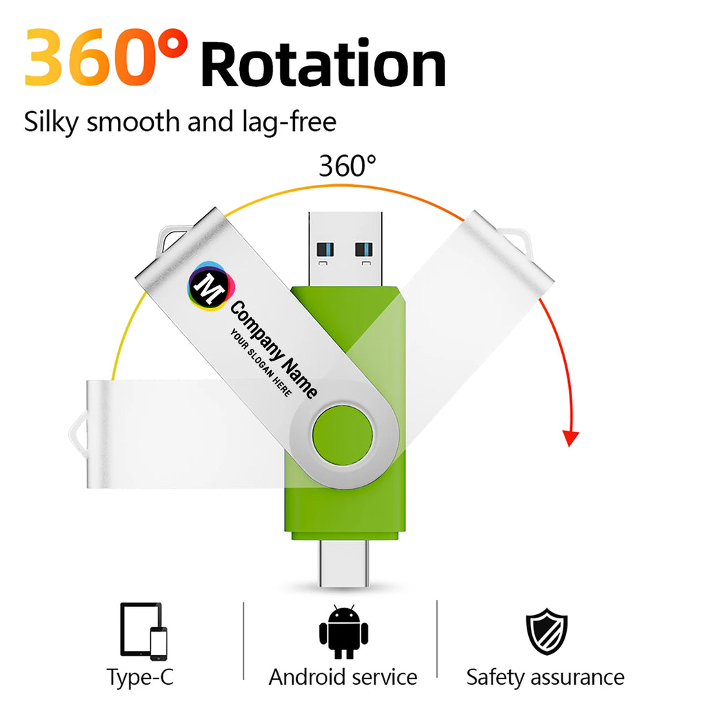Type-C USB 3.0 Flash Drive 4GB–128GB | Custom Logo & Key Chain USB Flash Drive PRIMED