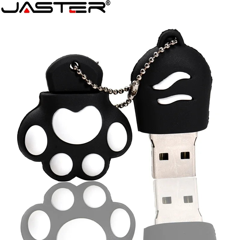 JASTER Cat Claw Silicone USB Flash Drive 4GB–128GB Keychain USB Flash Drive PRIMED