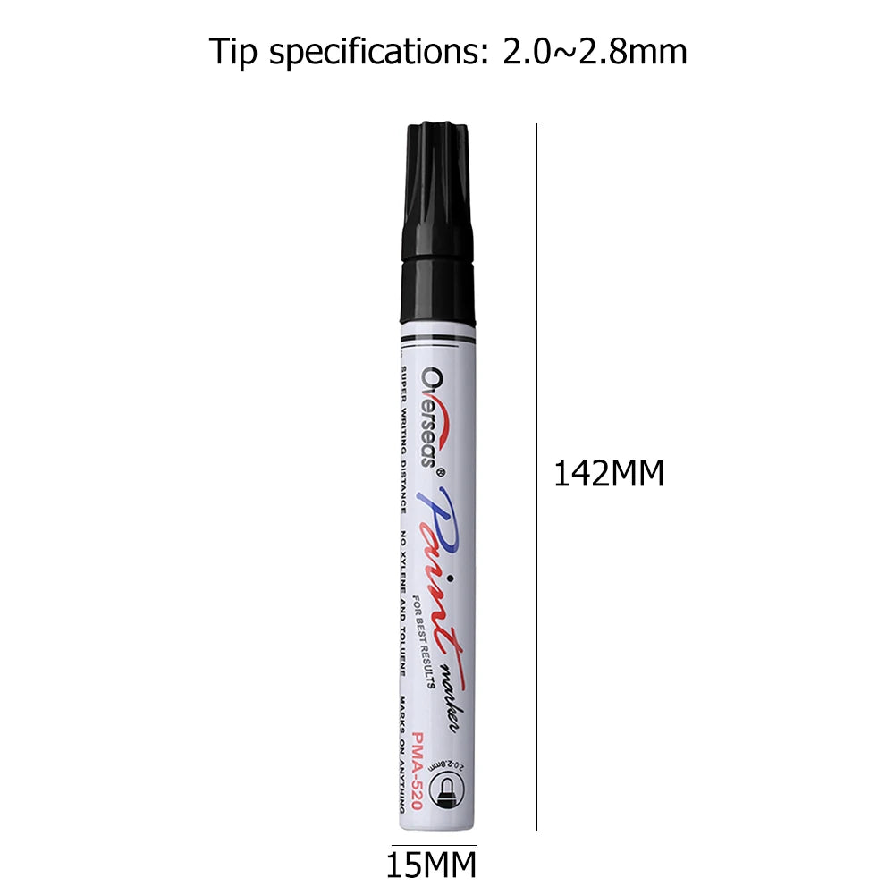 Waterproof Auto Touch Up Paint Marker Pen – 7 Colors Auto Paint Marker PRIMED Black