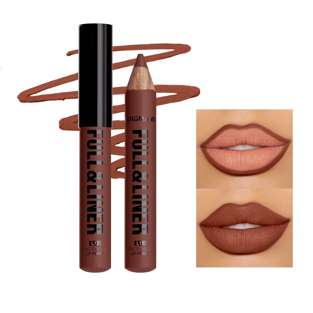 Wooden Matte Lip Liner Pencil – 12 Velvet Nude Shades