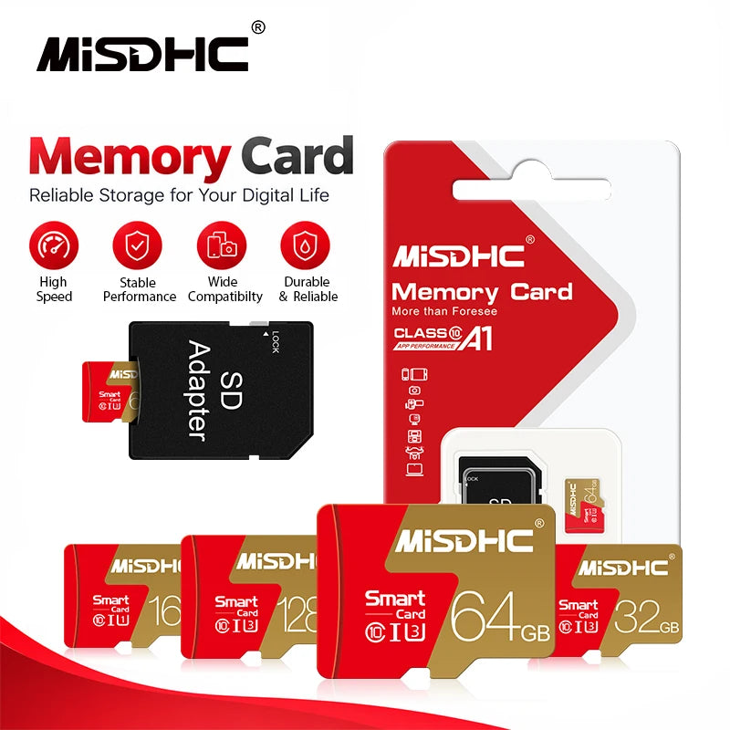 MISDHC Class 10 Micro SD Card 4GB–256GB TF Flash + Adapter Micro SD Card PRIMED