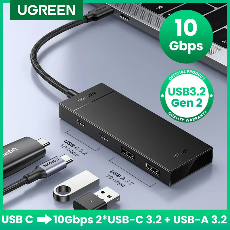UGREEN USB-C Hub 10Gbps 4-Port USB 3.2 Gen 2 Adapter USB-C Hub PRIMED
