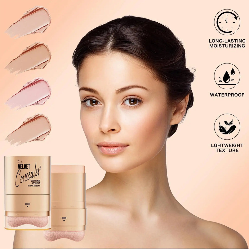 Hello Kiss 2-in-1 Waterproof Concealer Stick & Brush | 12g Concealer Stick PRIMED