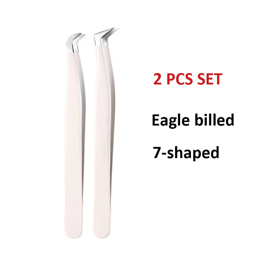 Stainless Steel Eyelash Tweezers – False Lash Application Tool