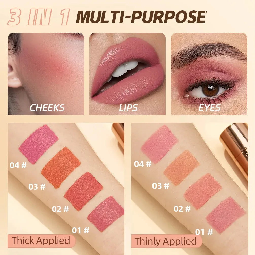 QiBest 6-Color Cream Blush Stick – Waterproof & Long-Lasting Cream Blush Stick PRIMED