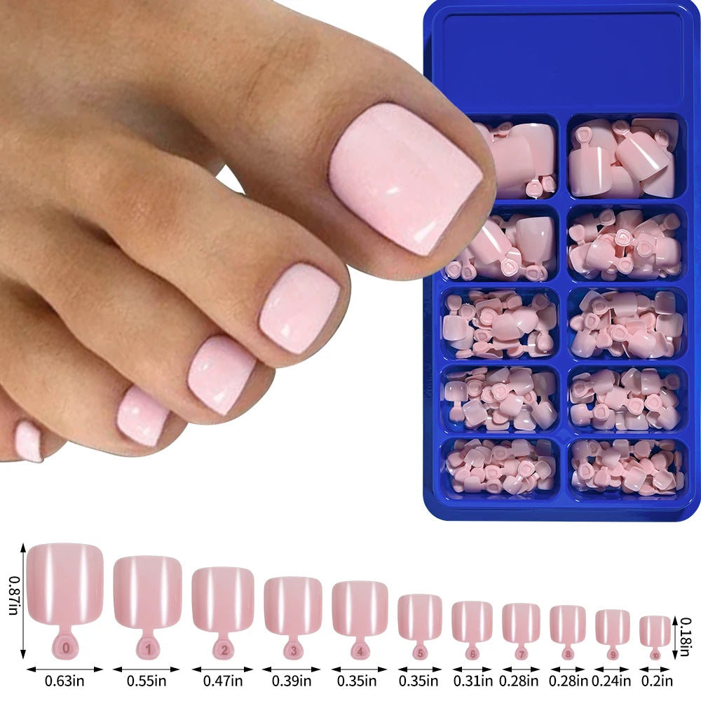 100Pcs Press On Toenails – Acrylic Solid Color Fake Nail Tips