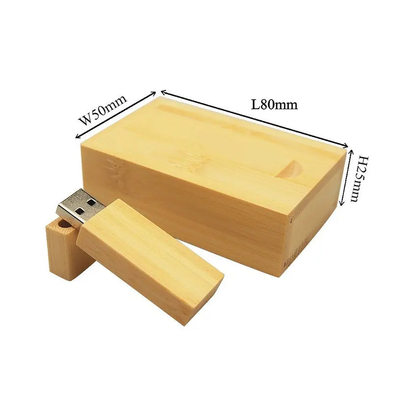 Wooden USB Flash Drive 8GB | Custom Logo Bamboo Walnut Gift Wooden USB Flash Drive PRIMED