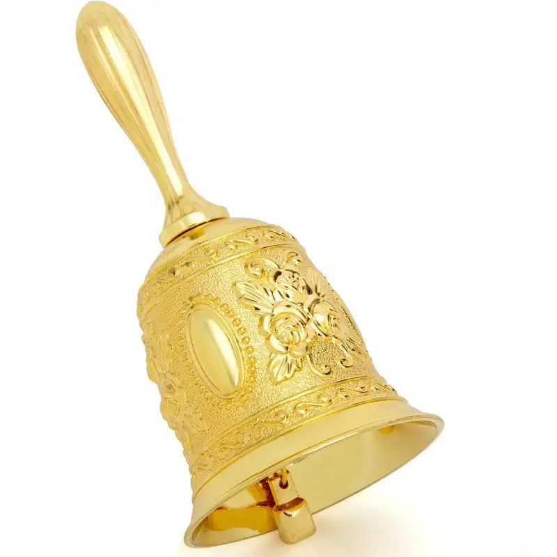 Vintage Embossed Metal Hand Bell – Retro Call Bell for Events