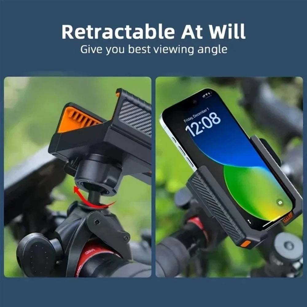 Universal Bike Phone Holder – One-Hand Quick Lock, 4.7–7" Bike Phone Mount PRIMED