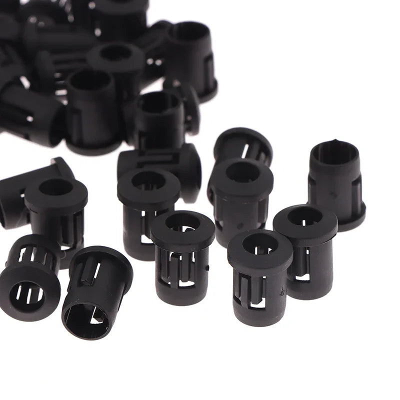 50Pcs 5mm LED Holder Socket Bezel Clip – Black Plastic Mount LED Holder Socket PRIMED