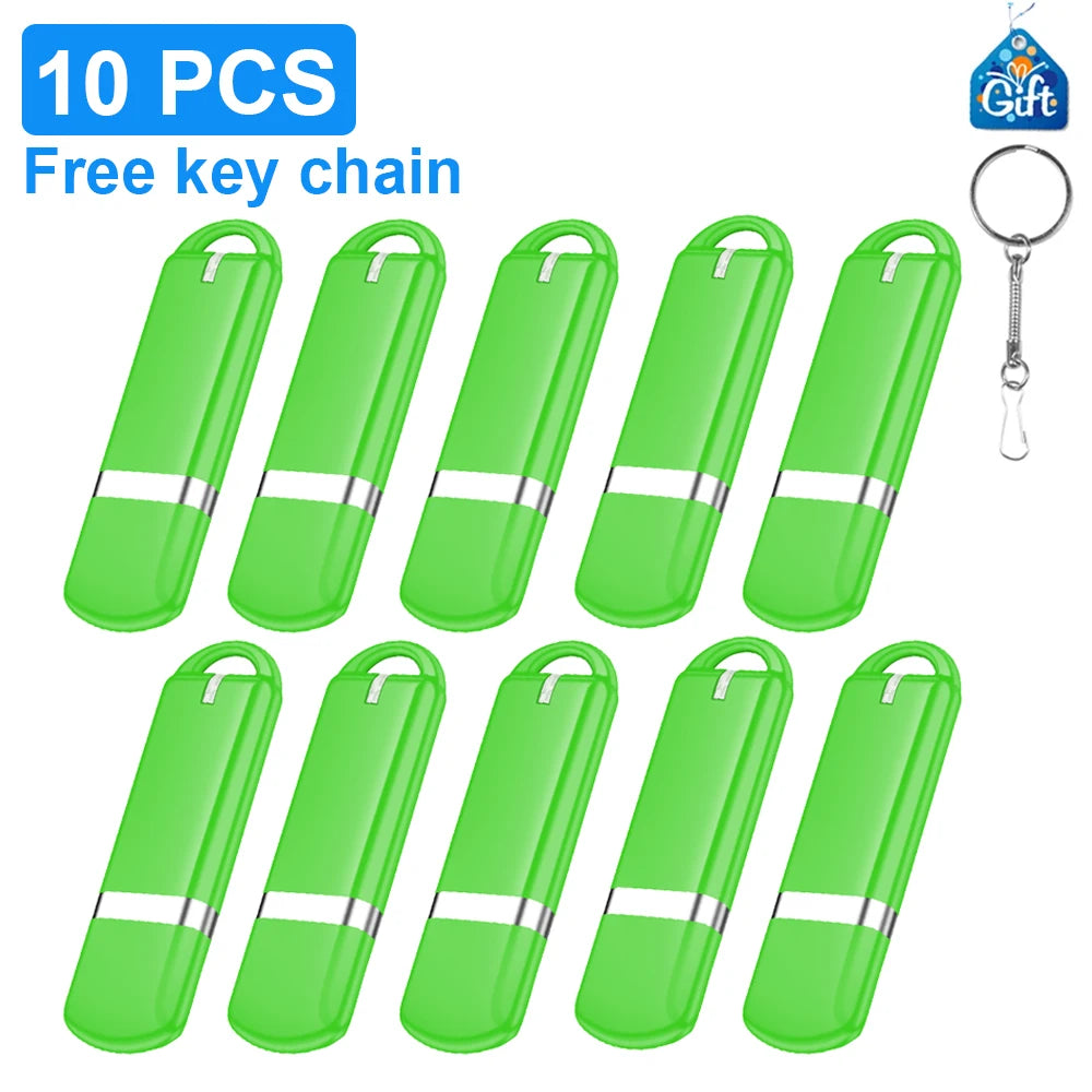 10-Pack Colorful USB Flash Drives 128GB–4GB + Key Chains USB Flash Drive PRIMED 4GB Light green China Mainland