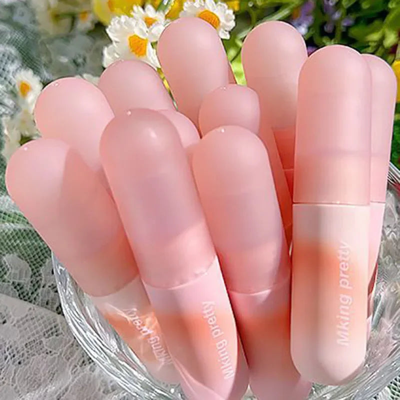 Peach Pink Matte Liquid Lipstick – Velvet Lip Glaze Waterproof Matte Liquid Lipstick PRIMED