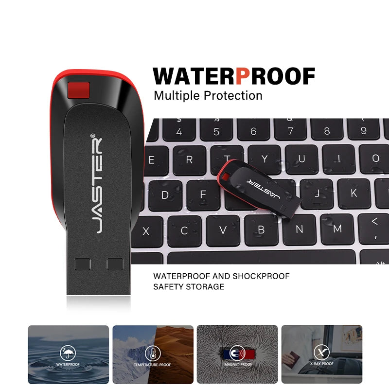 JASTER USB 2.0 Flash Drive Key Ring – 128MB to 32GB USB Flash Drive PRIMED