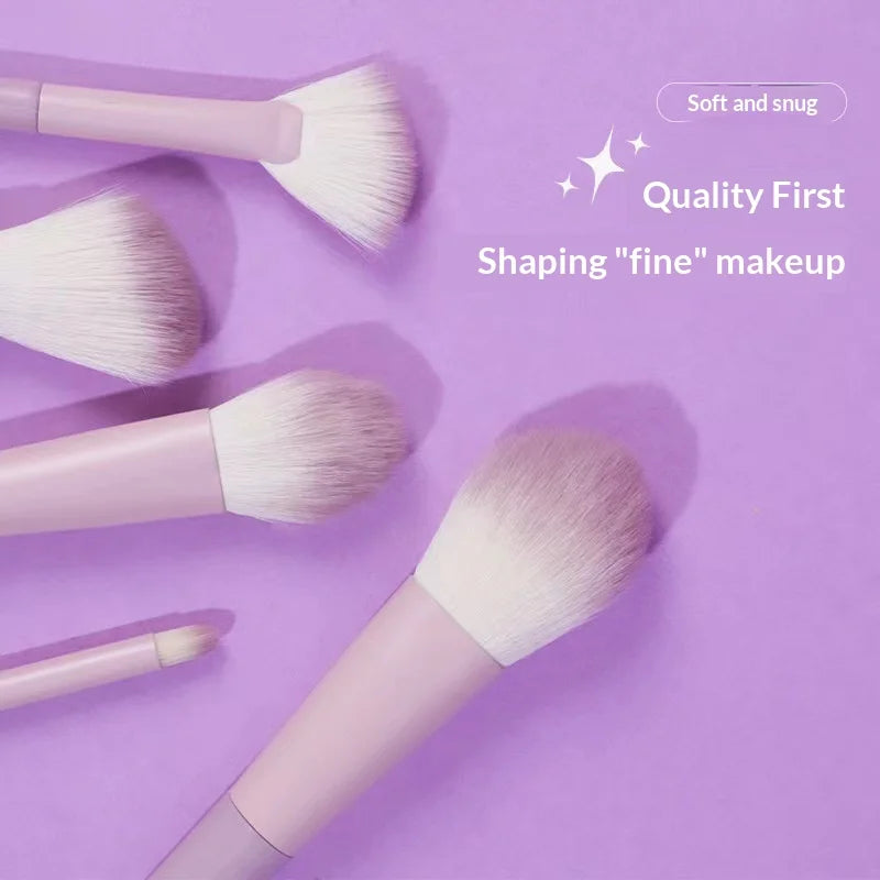 10-Piece Vegan Makeup Brush Set with Cylinder Bag