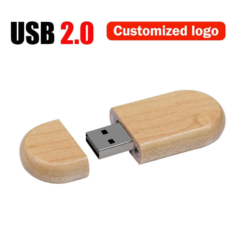 Wooden USB Flash Drive Custom Logo | 4GB–128GB Bamboo Maple Custom USB Flash Drive PRIMED 4GB Maple