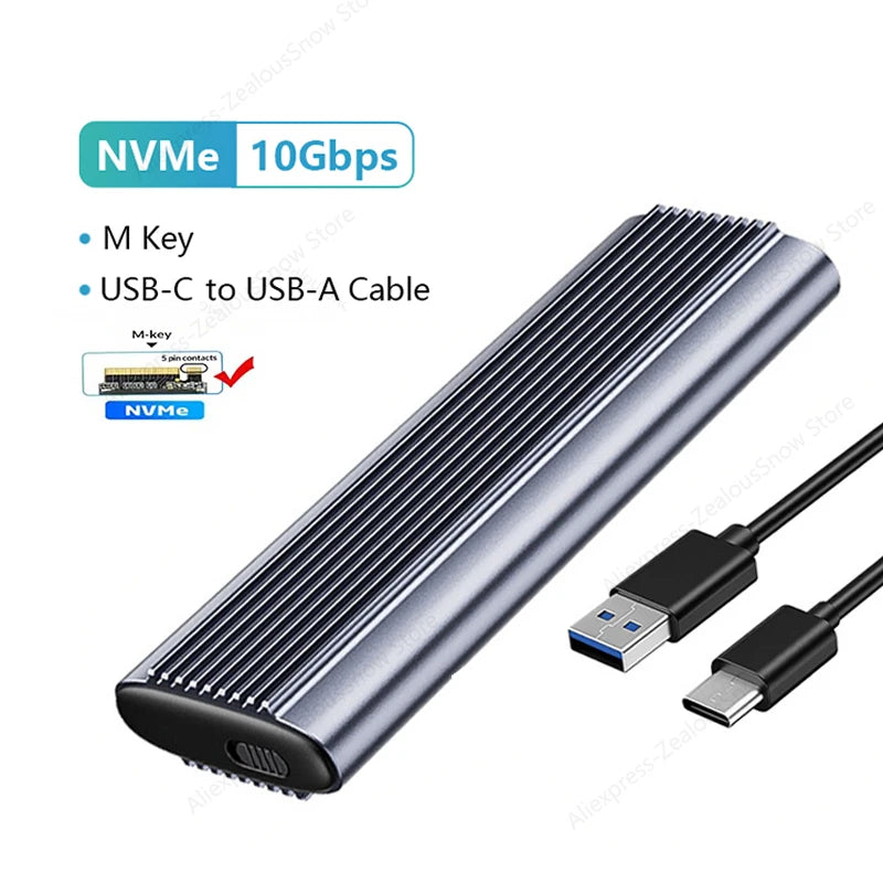 M.2 NVMe SATA Dual Protocol SSD Enclosure USB 3.1 Gen2 10Gbps SSD Enclosure PRIMED NVME Protocol 10Gbps