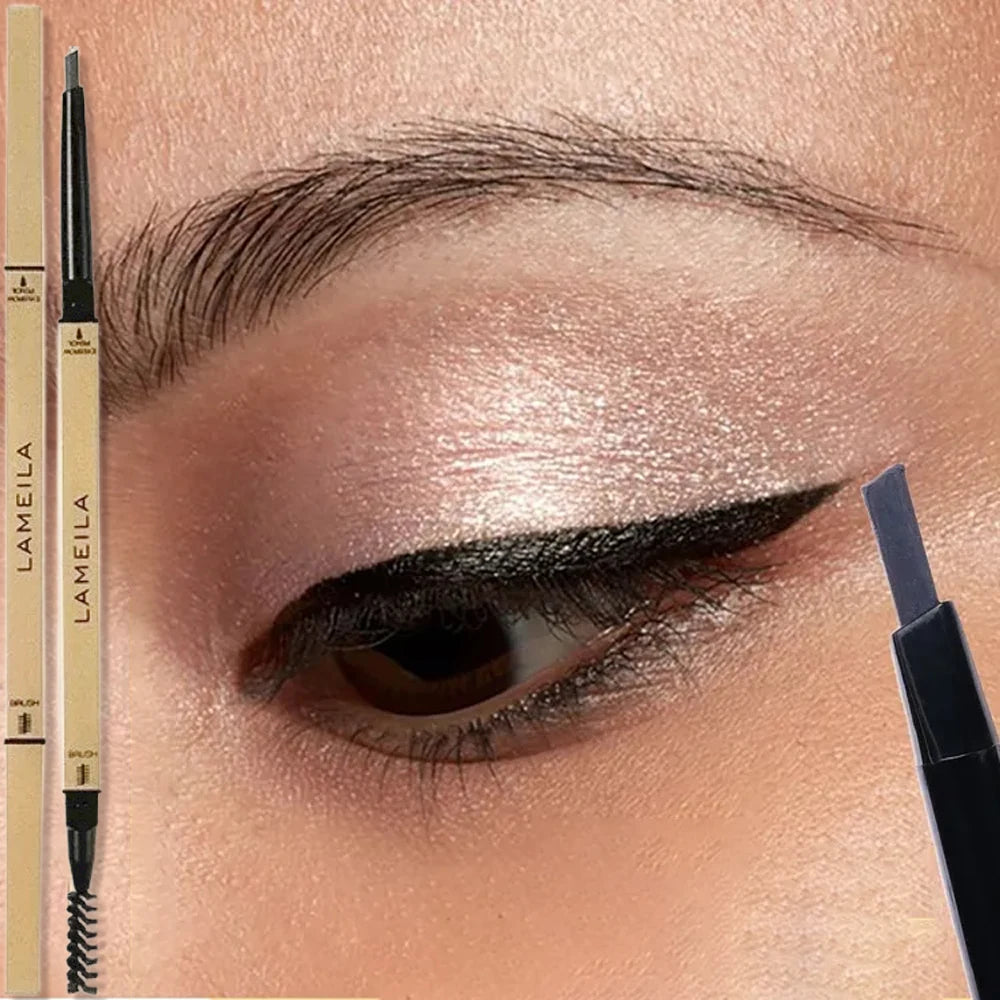 Ultra-Fine Double-Ended Waterproof Eyebrow Pencil – Light Brown Eyebrow Pencil PRIMED 02 Grey-1Pc