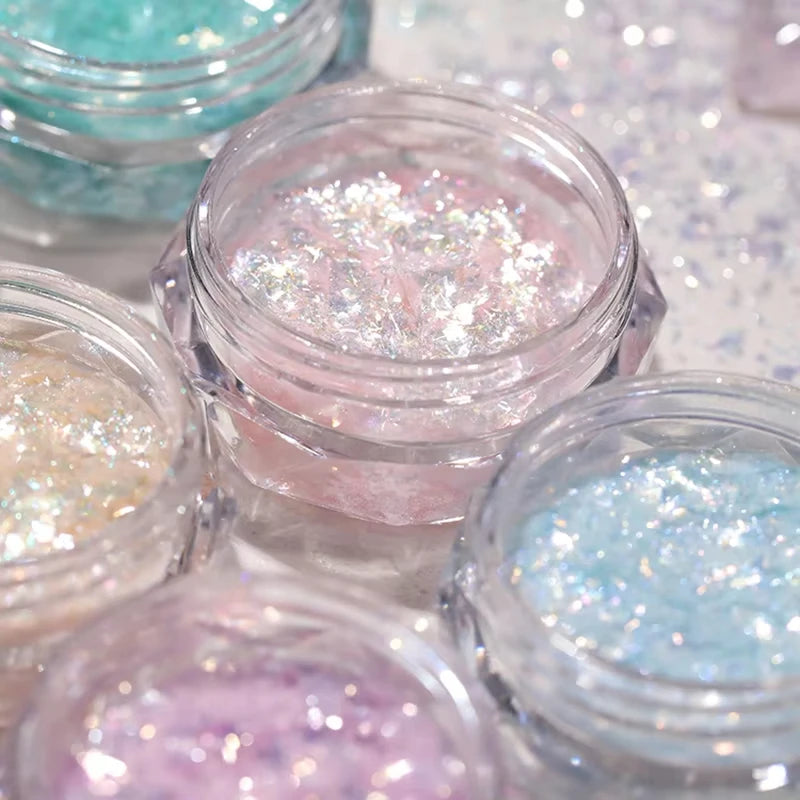 MAFANAILS Opal Neon Glitter Nail Powder Set – 6 Jars