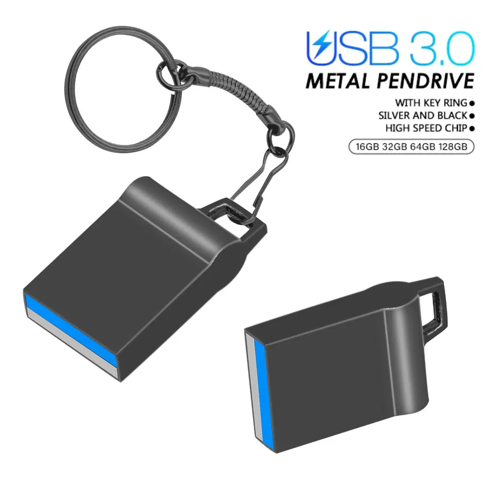 KAWEIDA USB 3.0 Flash Drive 8–128GB Metal Pen Drive + Keychain USB Flash Drive PRIMED